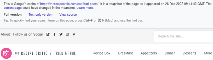 Google cache - definition, explanation + SEO tips