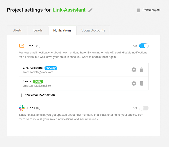 Set Awario to send automated reports to your email