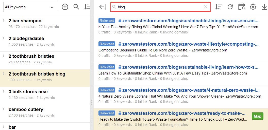 search for the relevant url