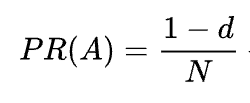 PageRank af en side, hvis ingen links peger på den