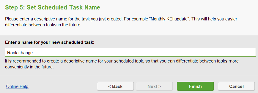 create a name for your new task