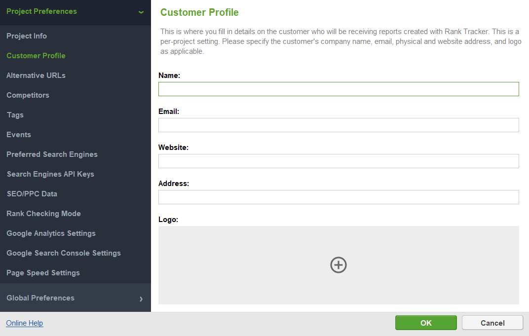 filling out your customer profile