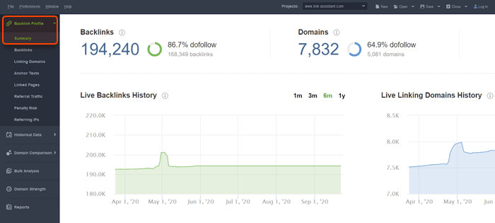 Look out for spikes in your site backlink profile