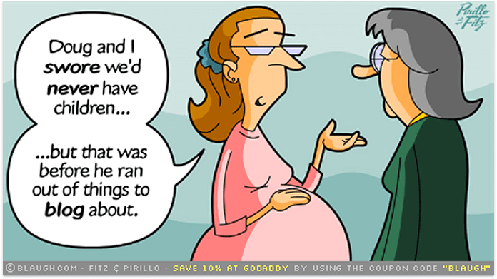 Pregnant woman joking