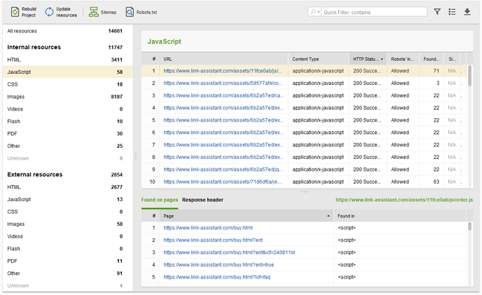 Checking JavaScript links