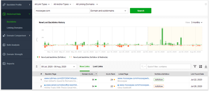 Trace your backlink history