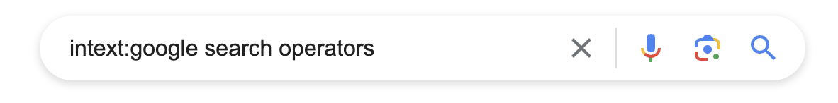 Google search operator in search bar