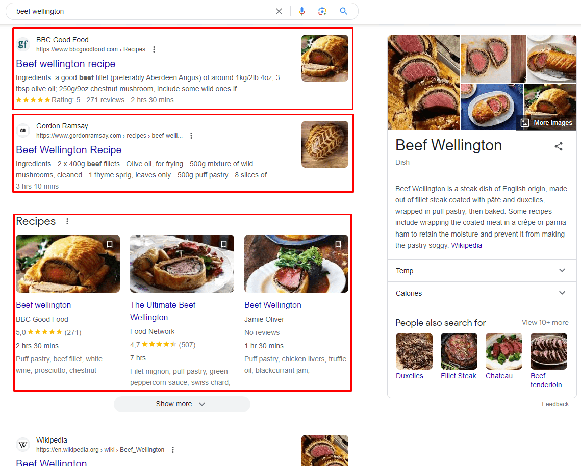 SERP snippets